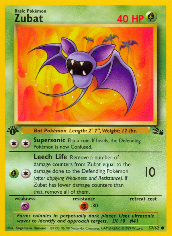 Fossil set Zubat #57/62 first edition