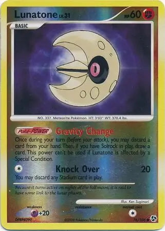 Great Encounters Lunatone #76/106 reverse holo