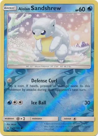 Guardians Rising Alolan Sandshrew #19/145 reverse holo