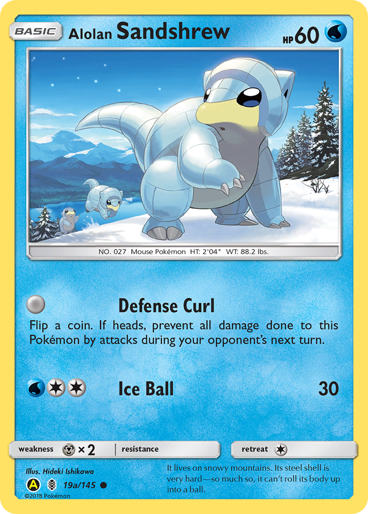 Guardians Rising Alolan Sandshrew #19a/145 Alternate Art