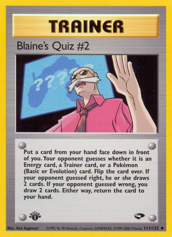 Gym Challenge Blaine's Quiz #2 #111/132 first edition
