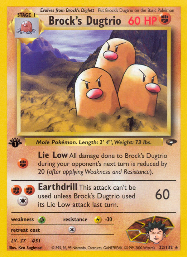 Gym Challenge Brock's Dugtrio #22/132 first edition