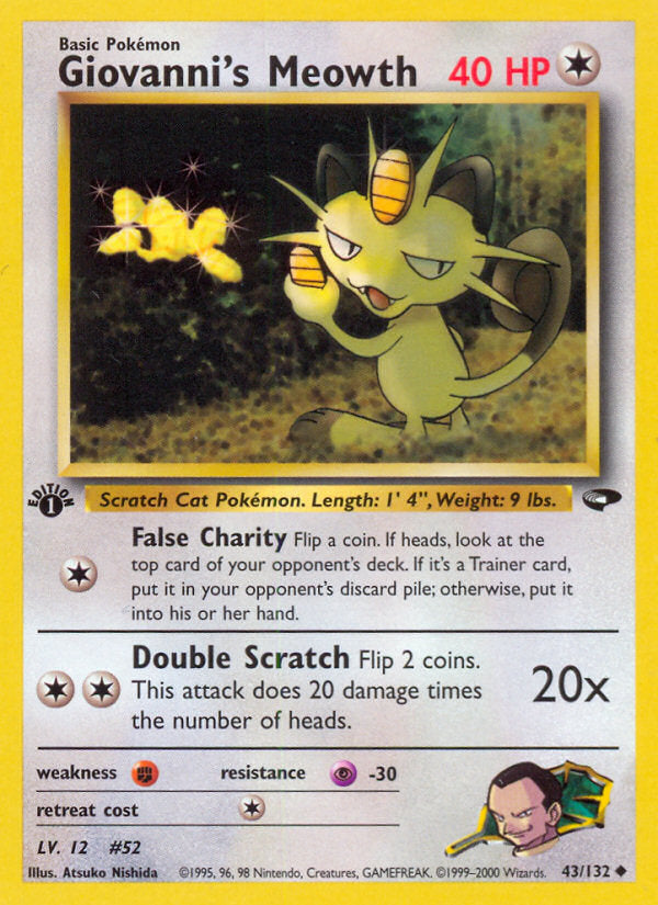 Gym Challenge Giovanni's Meowth #43/132 first edition
