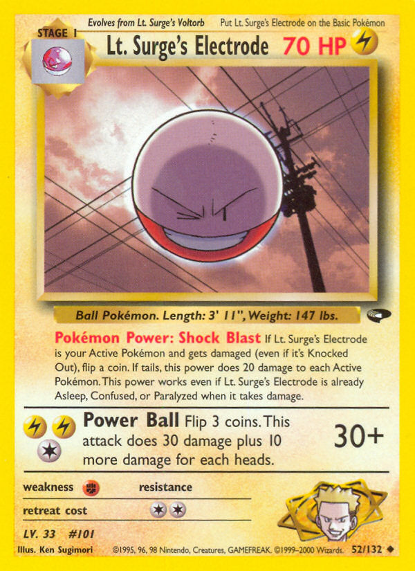 Gym Challenge Lt. Surge's Electrode #52/132 unlimited