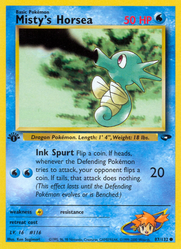 Gym Challenge Misty's Horsea #87/132 first edition