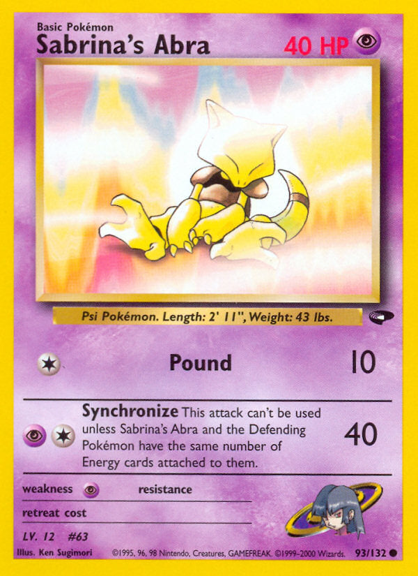 Gym Challenge Sabrina's Abra #93/132 unlimited