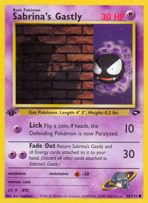 Gym Challenge Sabrina's Gastly #96/132 first edition