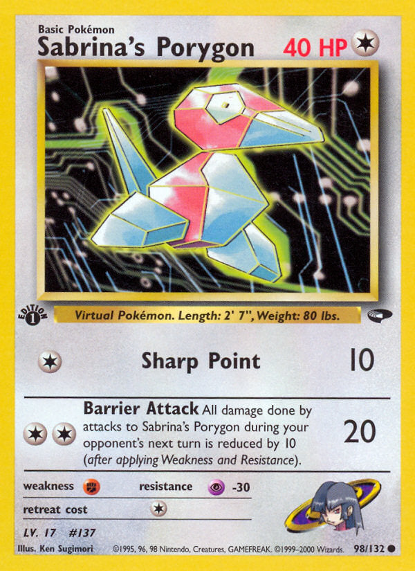 Gym Challenge Sabrina's Porygon #98/132 first edition