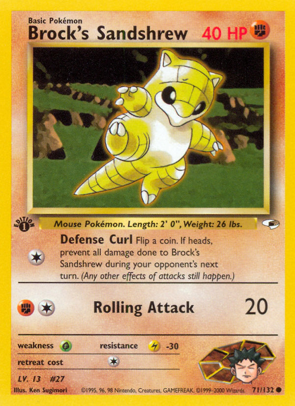 Gym Heroes Brock's Sandshrew #71/132 first edition