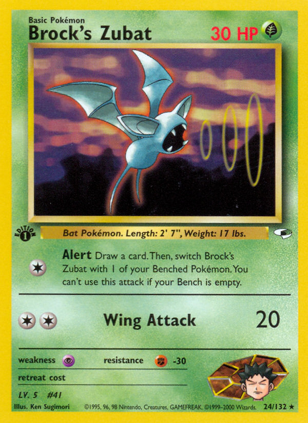 Gym Heroes Brock's Zubat #24/132 first edition