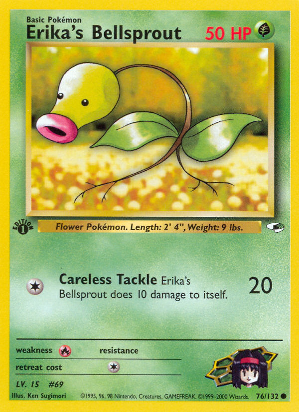 Gym Heroes Erika's Bellsprout #76/132 first edition
