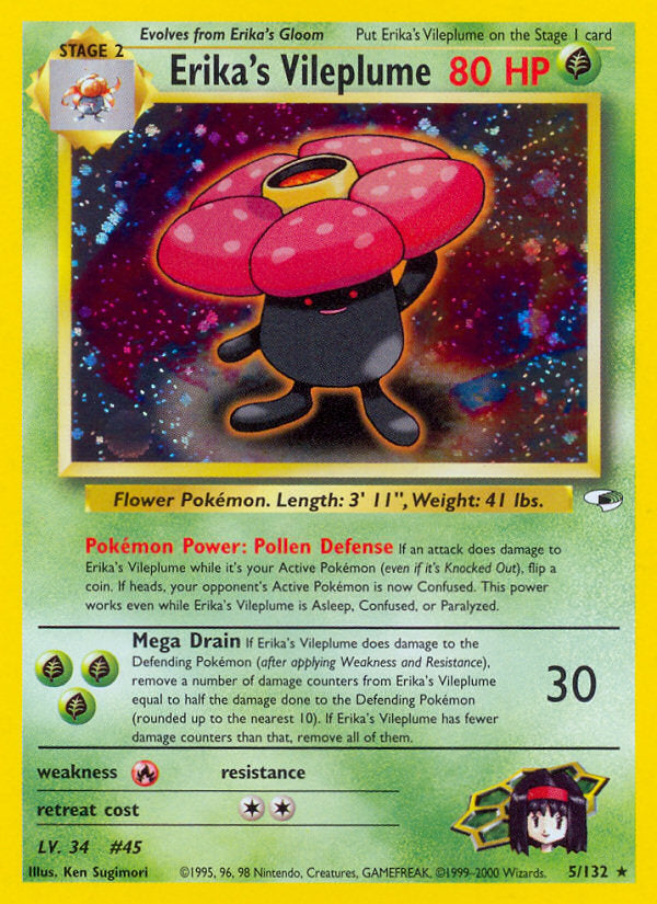Gym Heroes Holo Erika's Vileplume #5/132 unlimited
