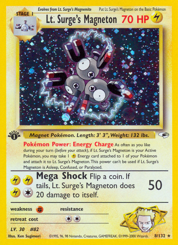 Gym Heroes Holo Lt. Surge's Magneton #8/132 first edition