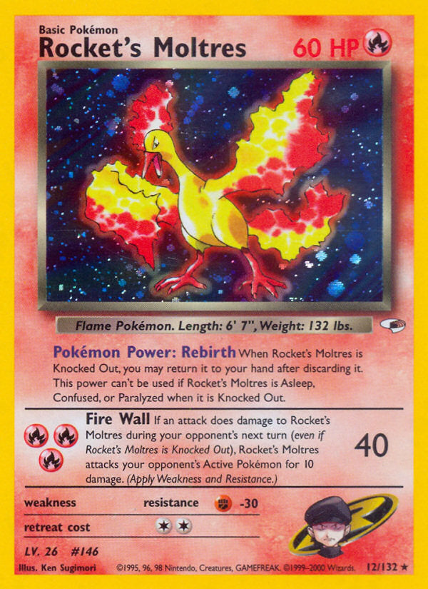 Gym Heroes Holo Rocket's Moltres #12/132 unlimited