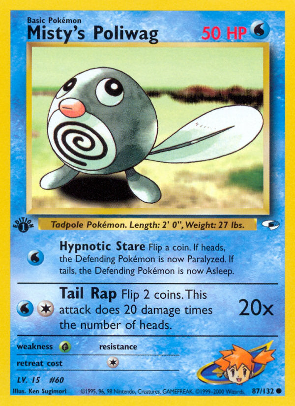 Gym Heroes Misty's Poliwag #87/132 first edition