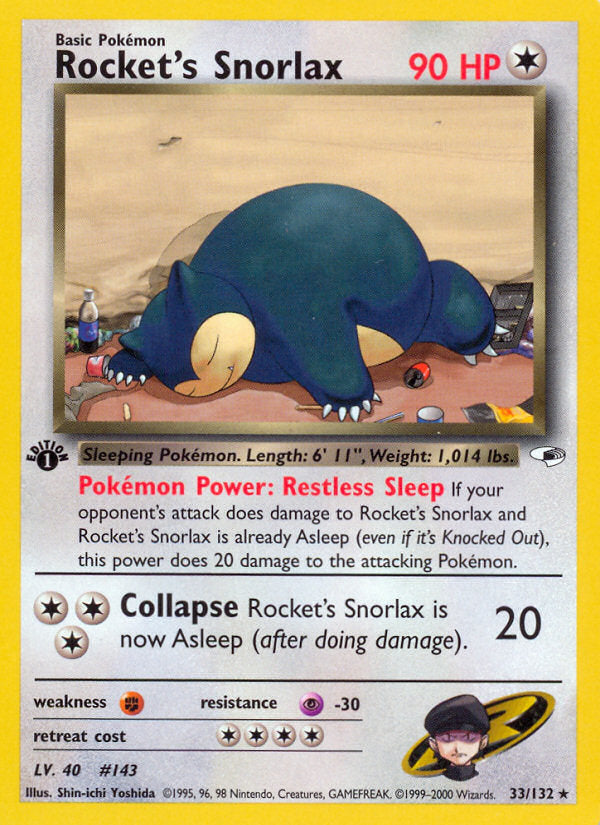 Gym Heroes Rocket's Snorlax #33/132 first edition