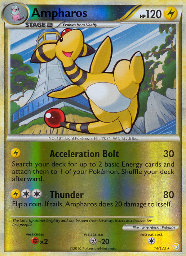 HeartGold SoulSilver Ampharos #14/123 reverse holo