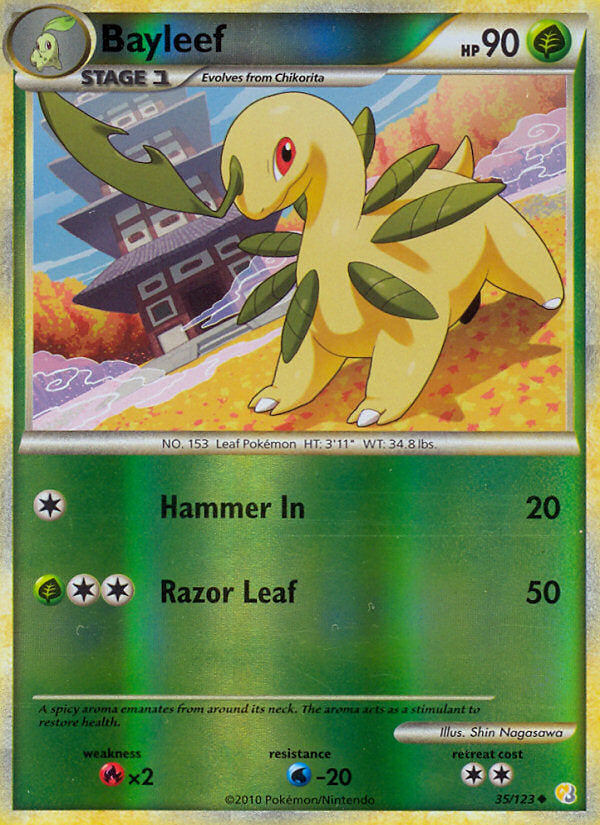 HeartGold SoulSilver Bayleef #35/123 reverse holo