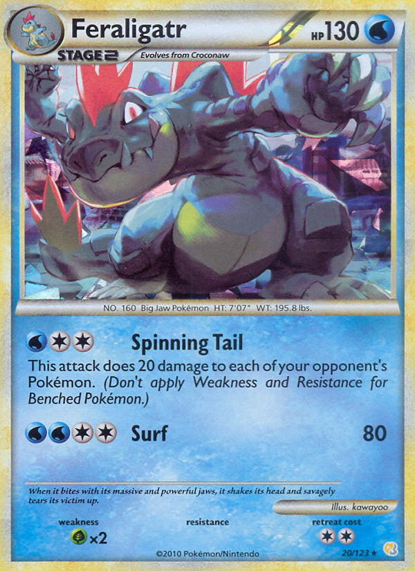 HeartGold SoulSilver Crystal Ice Holo Feraligatr #20/123