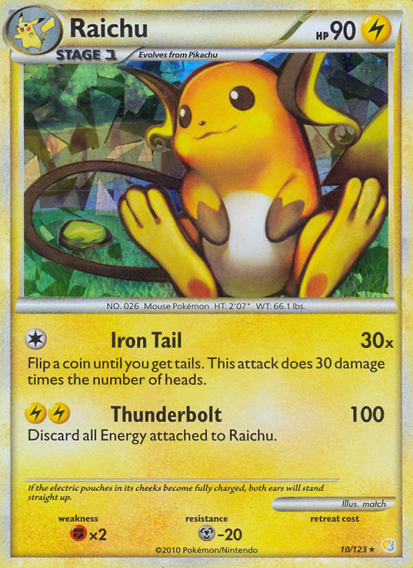 HeartGold SoulSilver Crystal Ice Holo Raichu #10/123