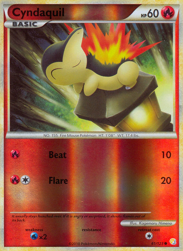 HeartGold SoulSilver Cyndaquil #61/123 reverse holo