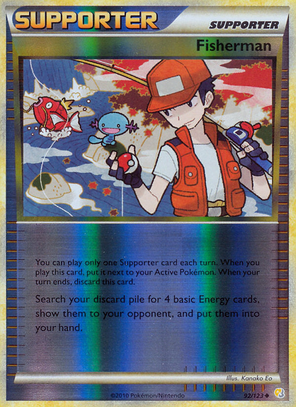 HeartGold SoulSilver Fisherman #92/123 reverse holo
