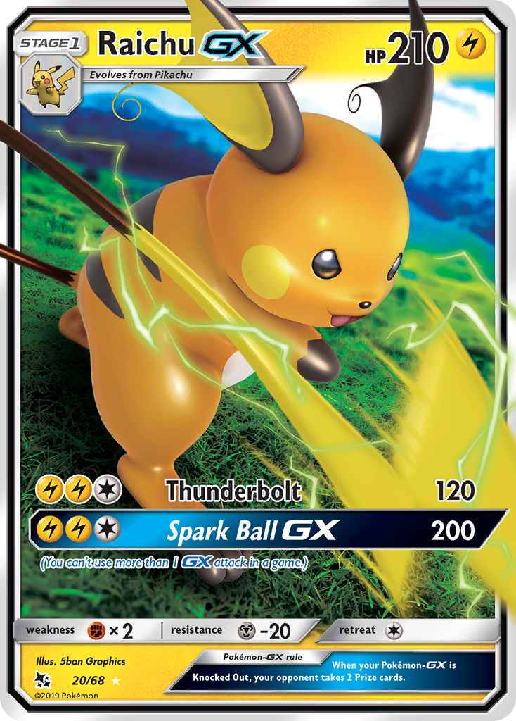 Hidden Fates Raichu GX #20/68