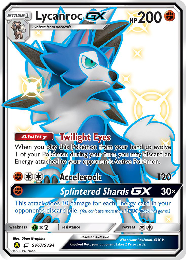 Hidden Fates Shiny Vault Lycanroc GX SV67/SV94