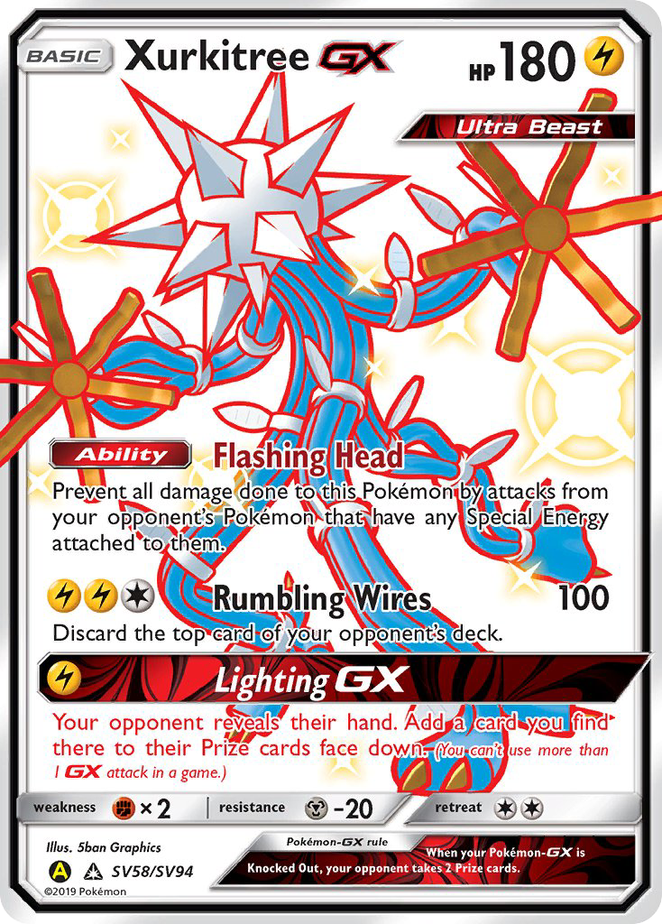 Hidden Fates Shiny Vault Xurkitree GX SV58/SV94