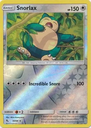 Hidden Fates Snorlax #50/68 reverse holo