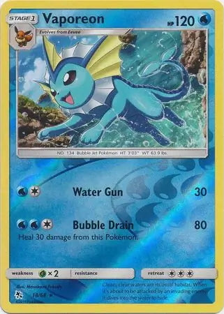 Hidden Fates Vaporeon #18/68 reverse holo