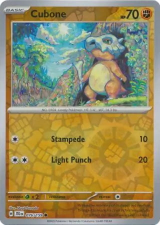 Journey Together Cubone #76/159 reverse holo