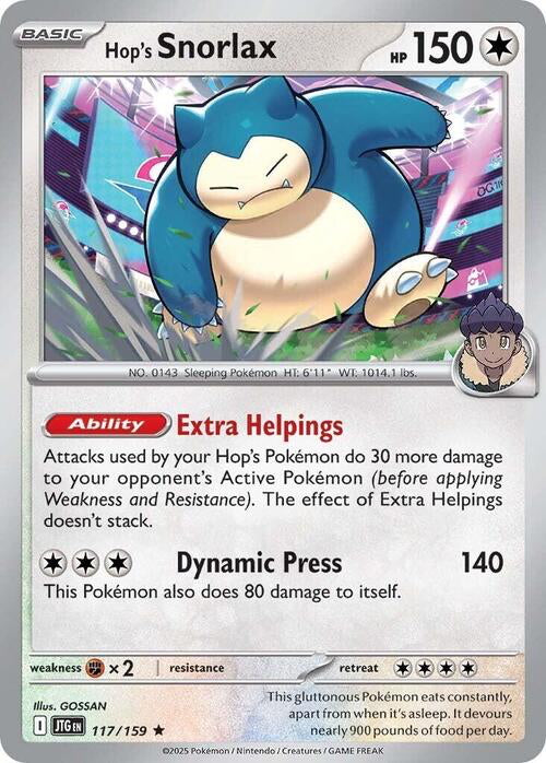 Journey Together Holo Hop's Snorlax #117/159
