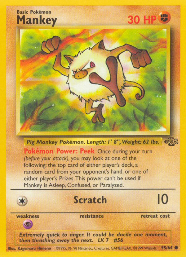 Jungle set Mankey #55/64 unlimited