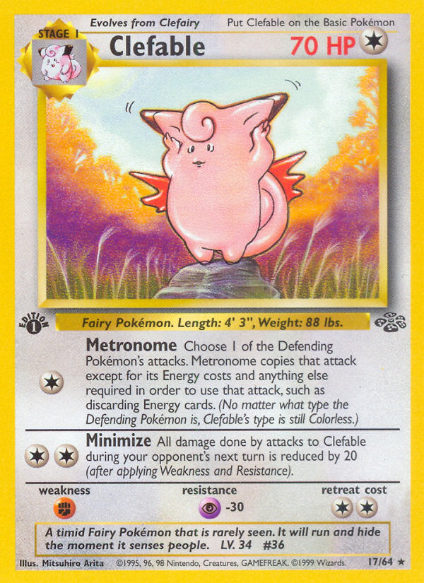 Jungle set Non Holo Clefable #17/64 first edition