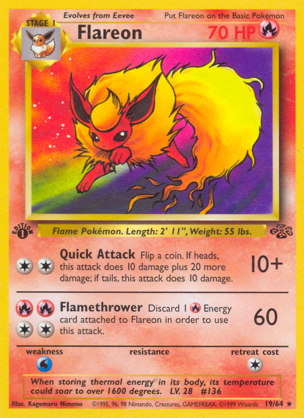 Jungle set Non Holo Flareon #19/64 first edition