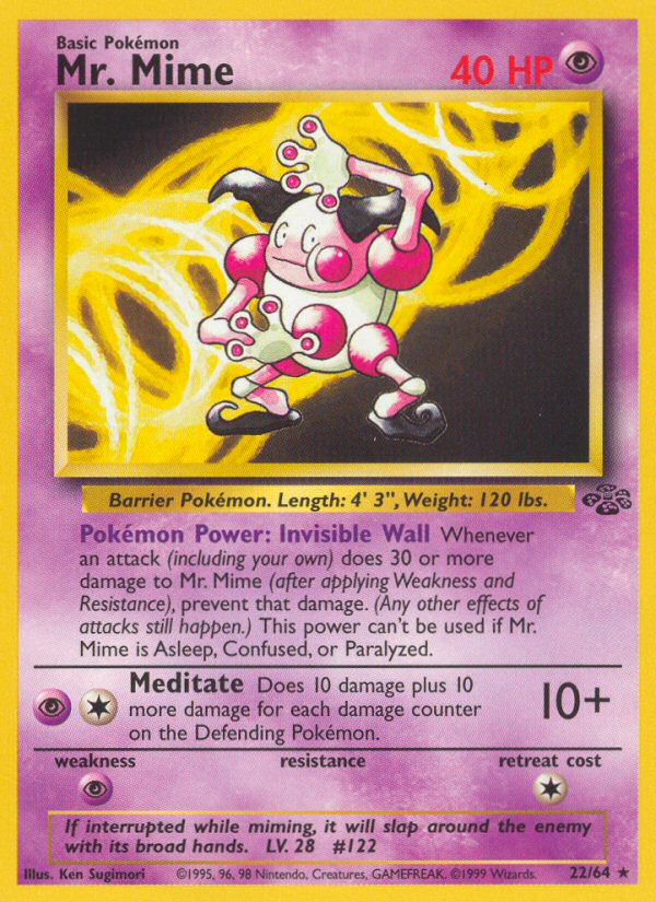 Jungle set Non Holo Mr. Mime #22/64 unlimited