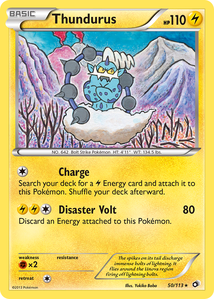 Legendary Treasures Non - Holo Thundurus #50/113
