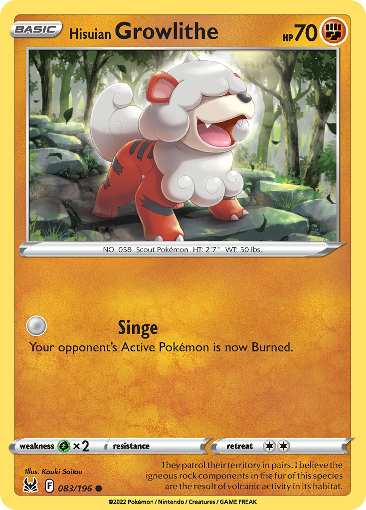 Lost Origin Hisuian Growlithe #83/196