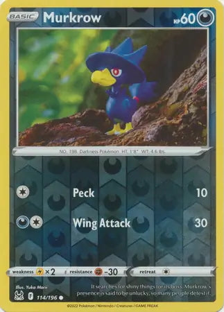 Lost Origin Murkrow #114/196 reverse holo