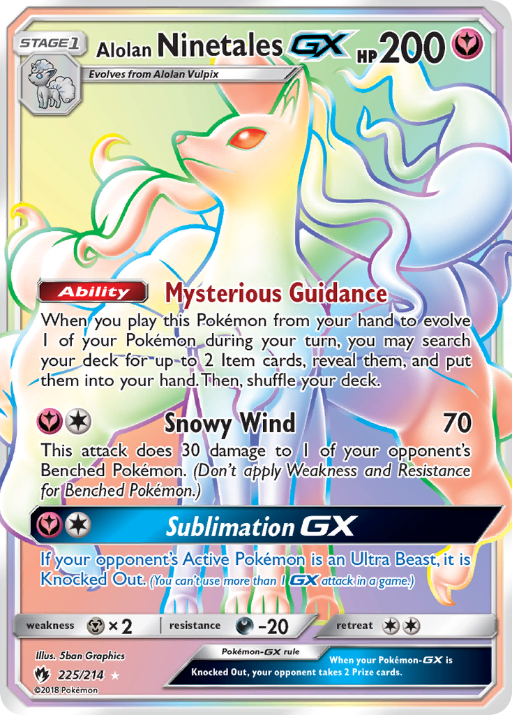 Lost Thunder Alolan Ninetales GX #225/214
