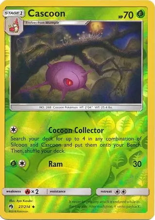 Lost Thunder Cascoon #27/214 reverse holo