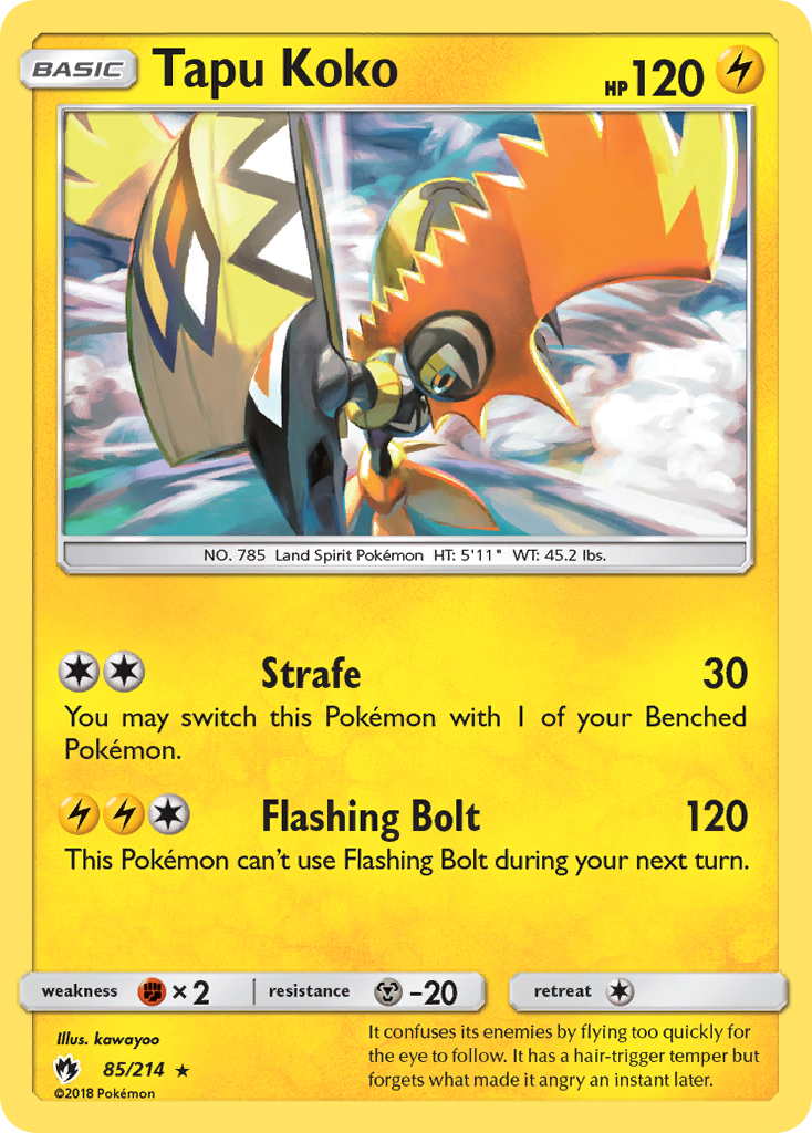 Lost Thunder Holo Tapu Koko #85/214