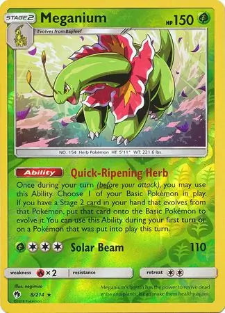 Lost Thunder Meganium #8/214 reverse holo