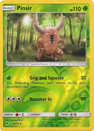 Lost Thunder Pinsir #4/214 reverse holo