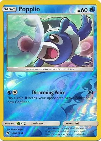 Lost Thunder Popplio #64/214 reverse holo