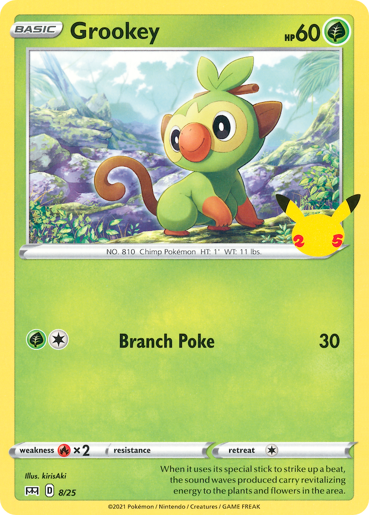 McDonald’s 25th Anniversary Non-Holo Grookey #8