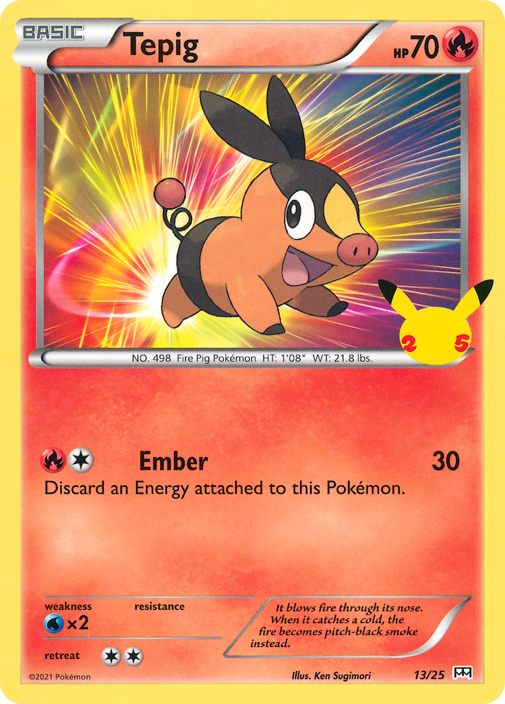 McDonald’s 25th Anniversary Non-Holo Tepig #13