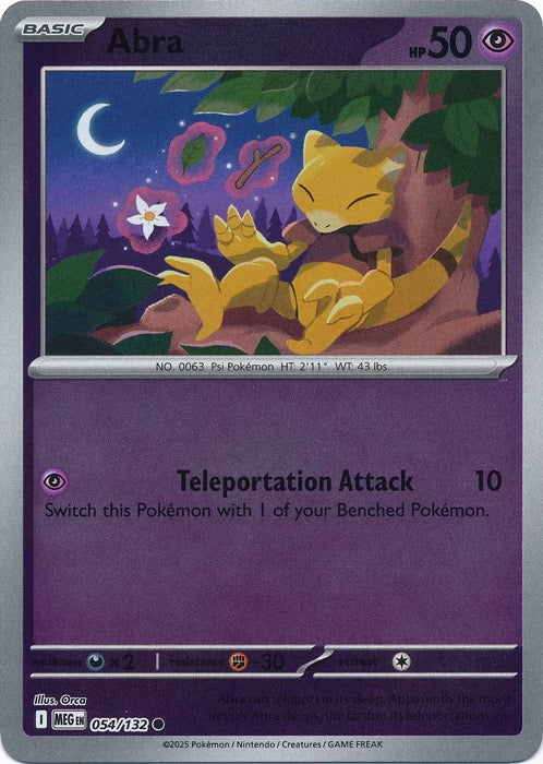 Mega Evolution Abra #054/132 Reverse Holo