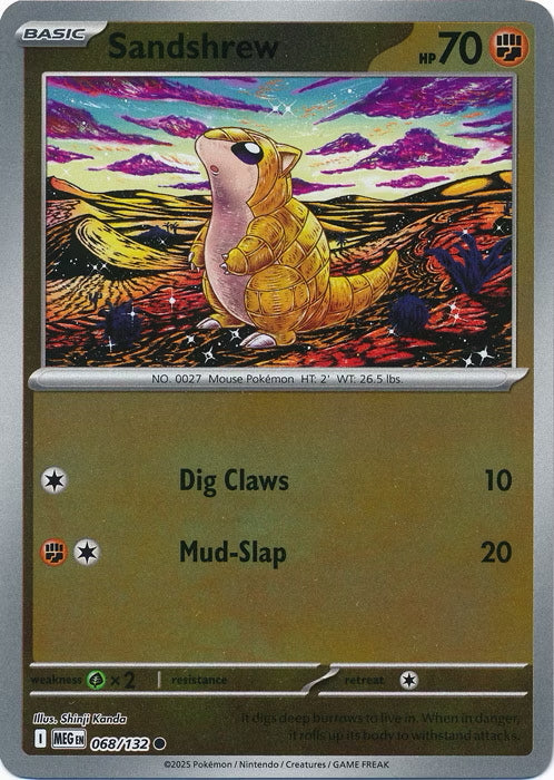 Mega Evolution Sandshrew #068/132 Reverse Holo